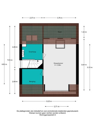 Plattegrond - Geerland 9, 4761 TJ Zevenbergen - 4. Geerland 9 - 2e verdieping - 2D.jpg